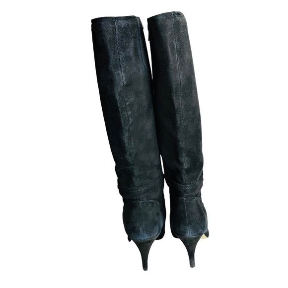 Anne‎ Klein Black Suede Leather Heeled Boots Women's Size 8M - Picture 7 of 10